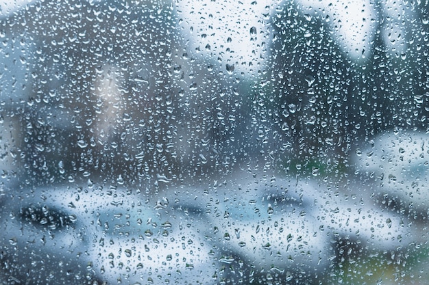 Water drops on glass