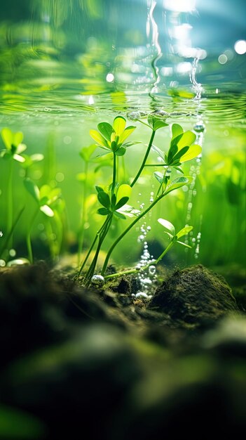 Photo water drops in the grass