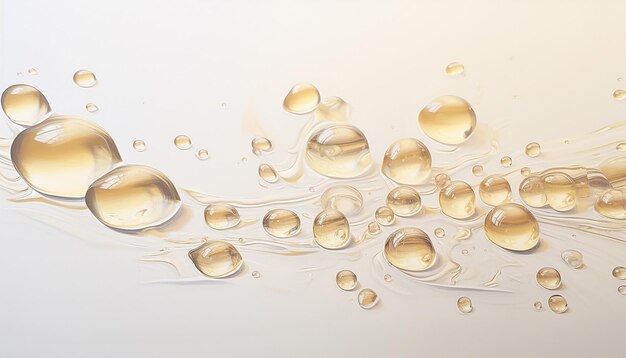 写真 淡い金色と純 ⁇ な白のスタイルの水滴