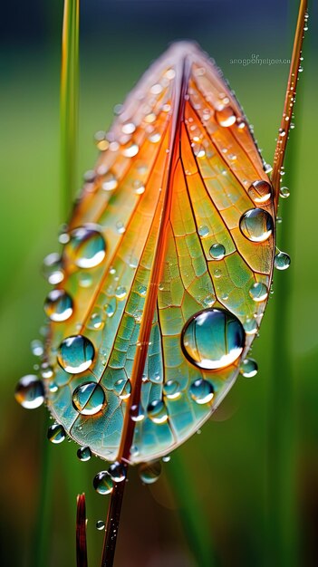 water drops on a leaf