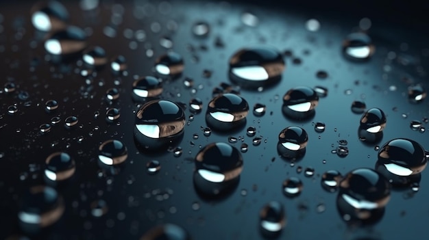 Water drops on metal surface Abstract backgroundgenerative ai