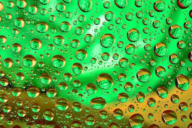 Water drops on multicolor background