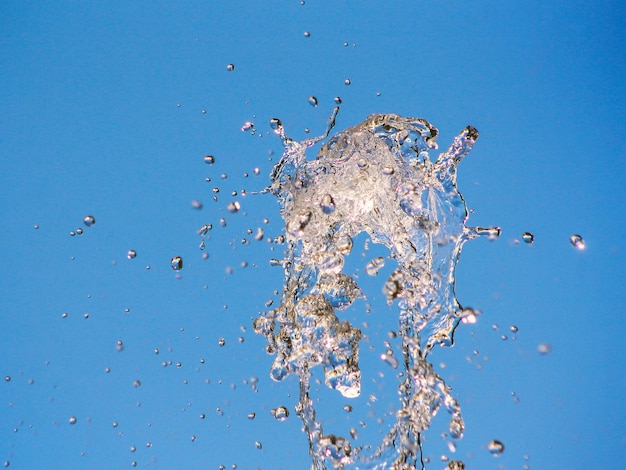 Water drops out of fountain closeup