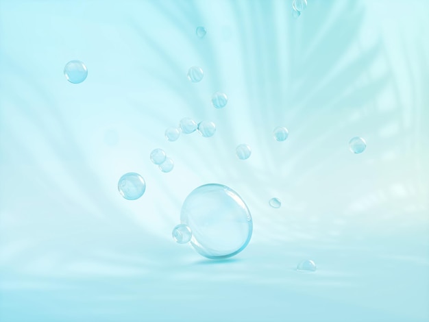 Water drops on pastel color background.