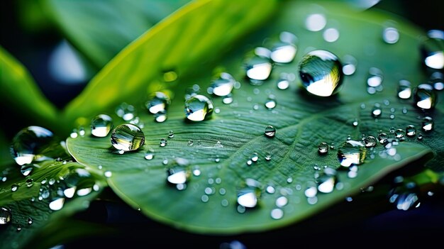 Water drops in the pond close up focus Generate AI