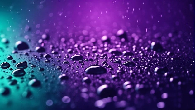 紫色の背景の水滴