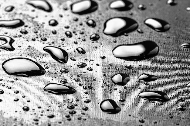 Water drops splash on the black floor