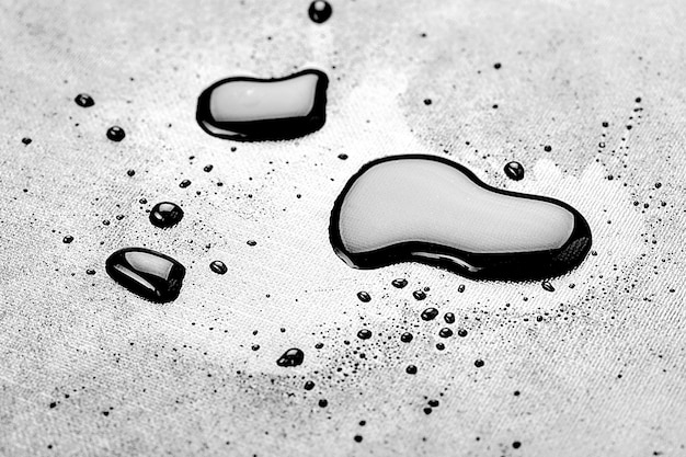 Water drops splash on the black floor