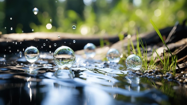 капли воды брызги волны океан водопад реалистичная фотография