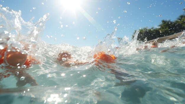 水滴のスプラッシュ波の海 ⁇ 現実的な写真