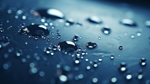 Water drops on the surface of an object