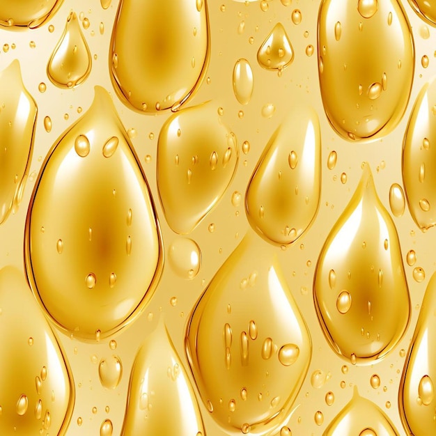 Water drops that are on a yellow surface