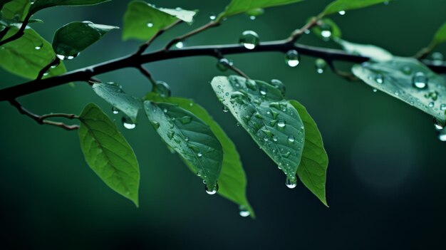 Foto gocce d'acqua sui rami degli alberi carta da parati