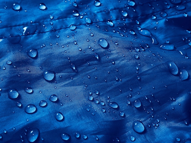 Water drops on waterproof membrane fabric