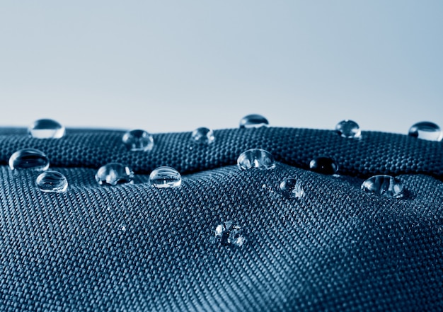 Photo water drops on waterproof membrane fabric