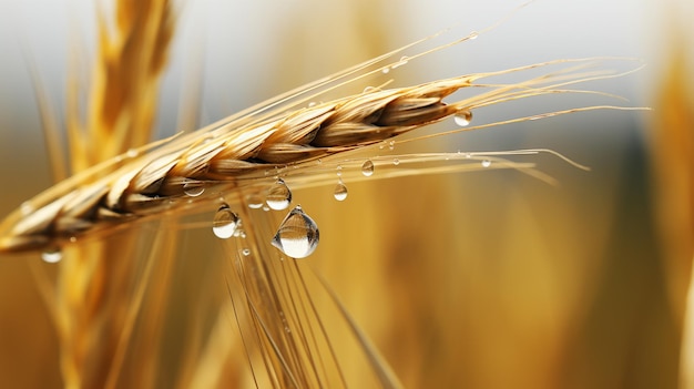 water drops on a wheat field