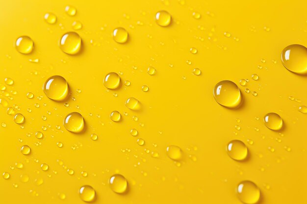 Water drops on yellow background