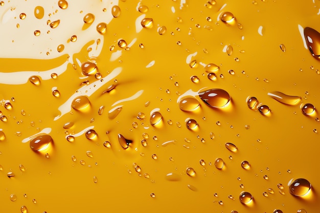 water drops on a yellow surface