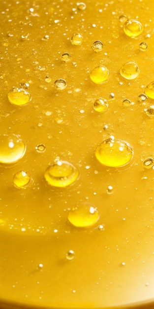 Water drops on a yellow table