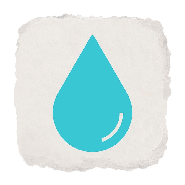 Water druppel omgeving png pictogram sticker gescheurd papier ontwerp op doorzichtige achtergrond