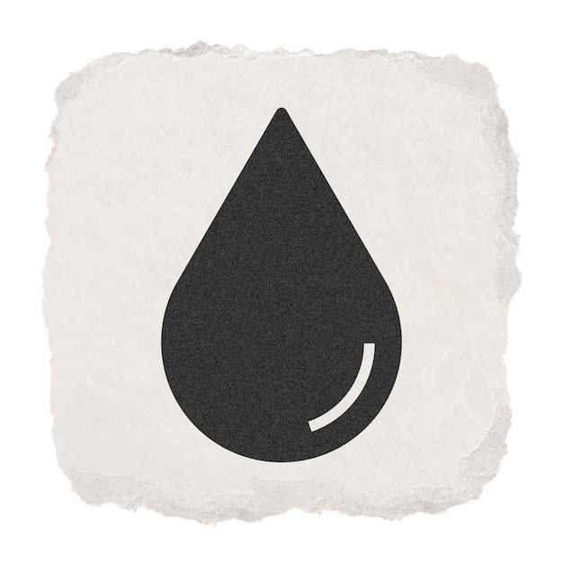 Water druppel omgeving png pictogram sticker gescheurd papier ontwerp op doorzichtige achtergrond