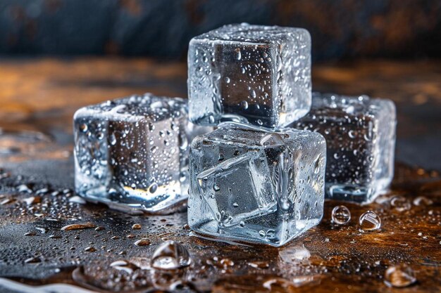 Water en ijs op een transparante achtergrond met een wit blanco vel