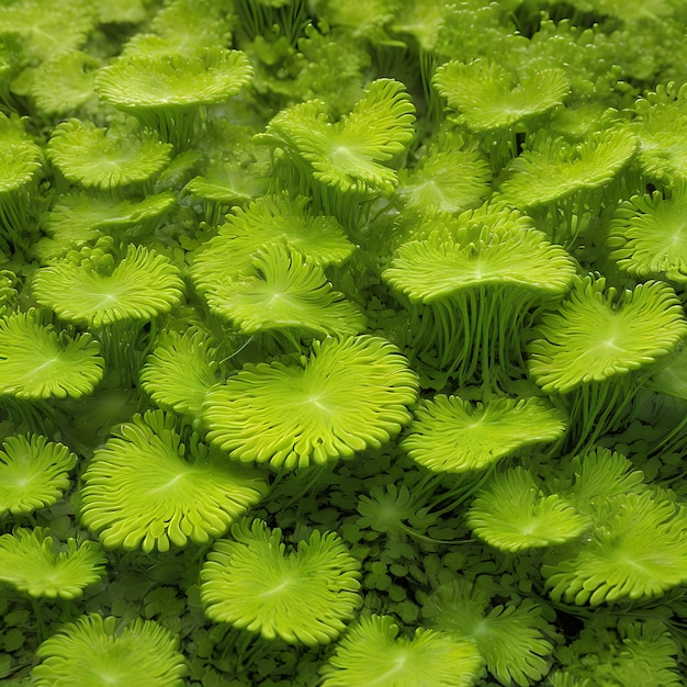 Photo water fern azolla spp hyper detailed close up 1