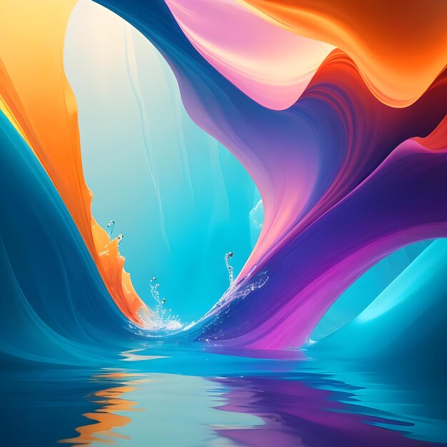 Water flow abstract vector based vibrant perfect light colorful soft nature background ai generate