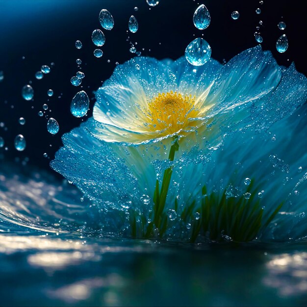 Foto immagini generate dall'ai di water flower