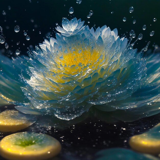 Foto immagini generate dall'ai di water flower