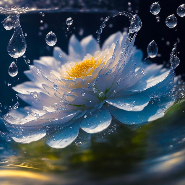 Foto immagini generate dall'ai di water flower