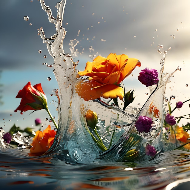 water flower splash