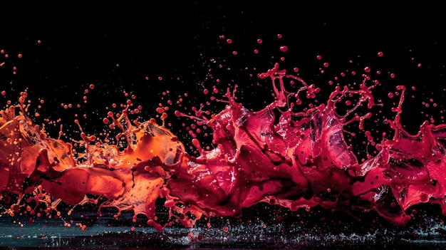 water flowing from a liquid poured in a black background