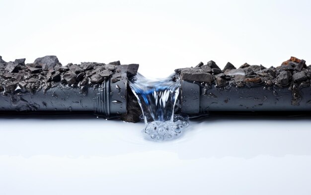 Water Flowing From Surface Water Drainage Channel on White or PNG Transparent Background
