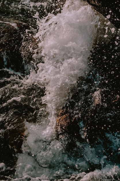 water flowing over rocks