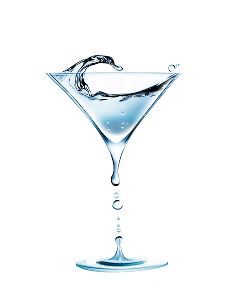 Water in the form of a cocktail glass