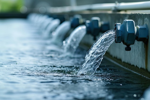 Photo water fountain in a public park selective focus