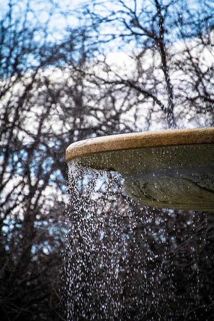 Water fountain in Retiro Park (Parque del Retiro) in Madrid
