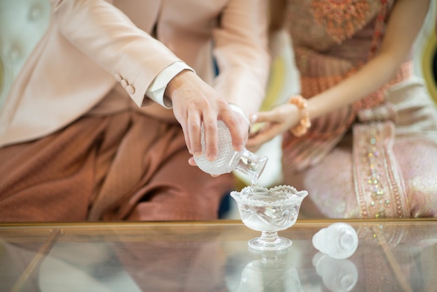 Water Gieten Thaise Traditionele Ceremonie Betrokkenheid