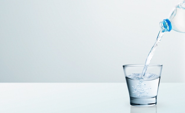 Water glass isolated on white background