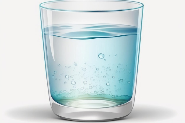 Water glass with clipping path isolated on white background