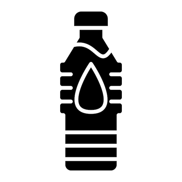 Water Glyph Solid Black Illustration