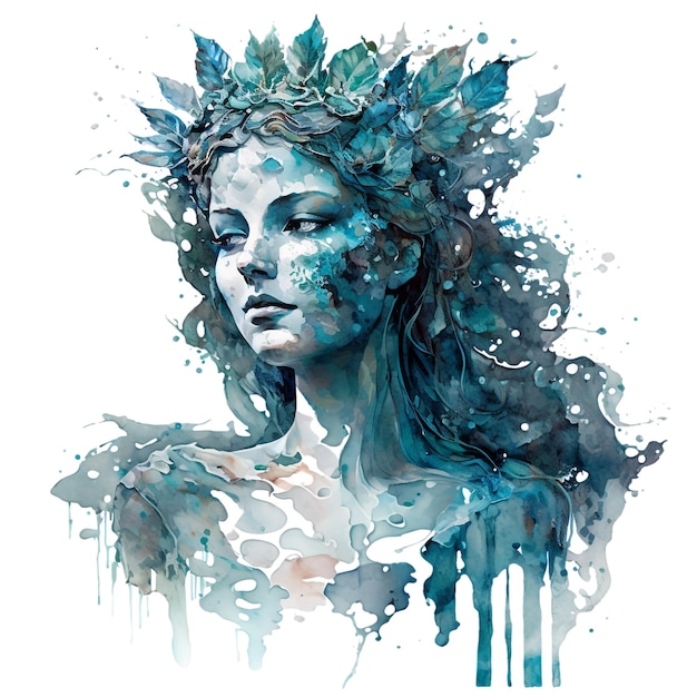 Water goddess watercolor 115