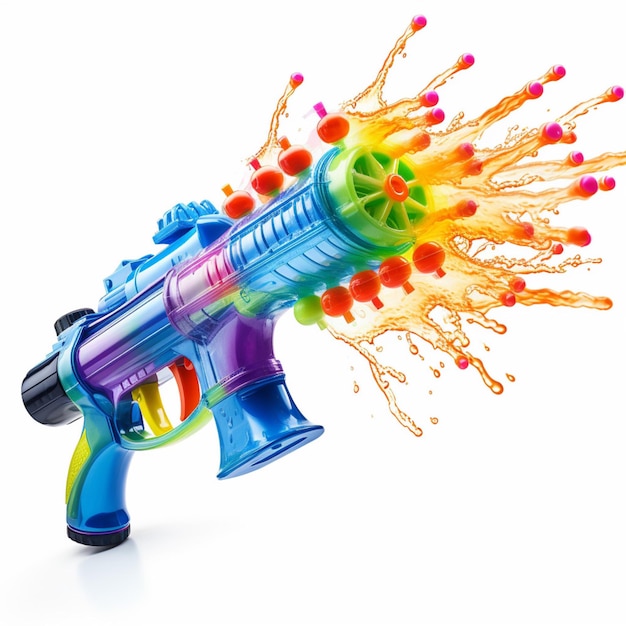Water gun with white background high quality ultra