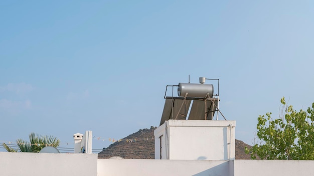 Water heating system on the roof