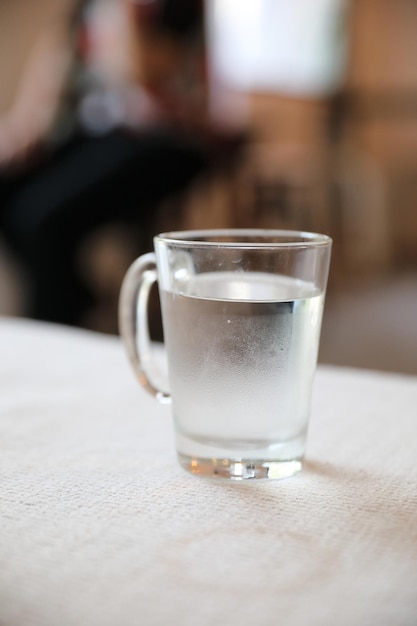 Water in glas in close-up