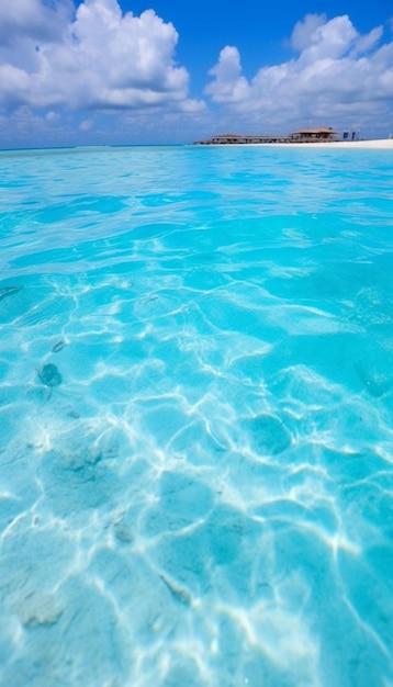 the water is blue and has a white pattern.