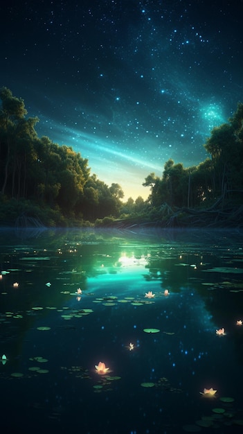 The water is the reflection of the stars