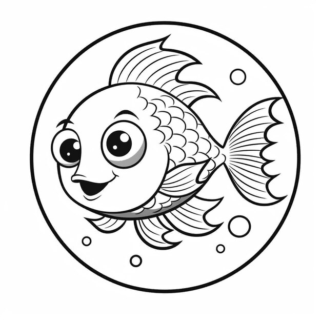 Photo under water kawaii coloring book worksheet for kids