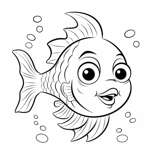 Photo under water kawaii coloring book worksheet for kids